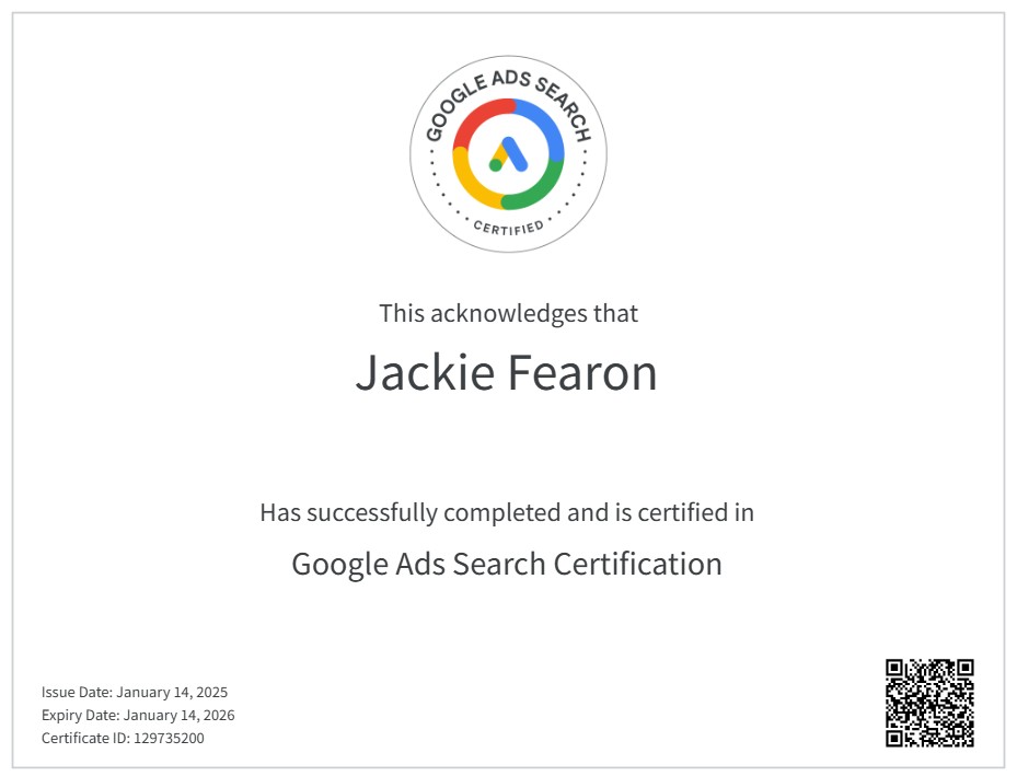 Google Search Ads Certified Freelancer